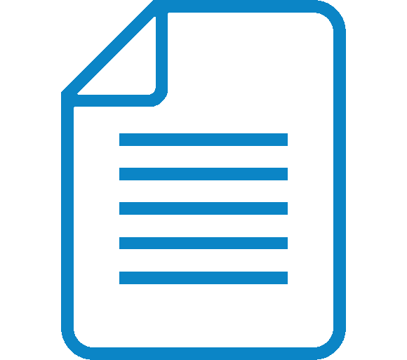Simple blue document icon with text lines